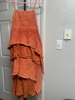RARE Oli and hali bohemian cottagecore tiered maxi cotton floral dress large
